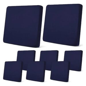 Soft Stretchy Navy Elastic Sofa Cushion Covers Waterproof Polyester Protector