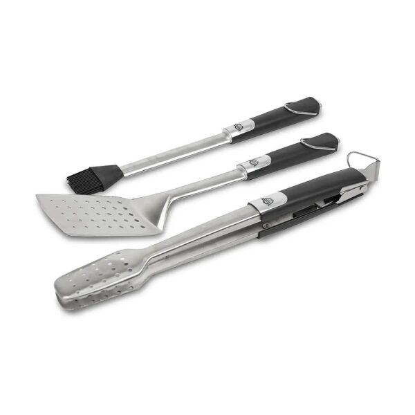 Soft Touch Grilling Tools with Stainless Steel Construction and Enlarged Loops