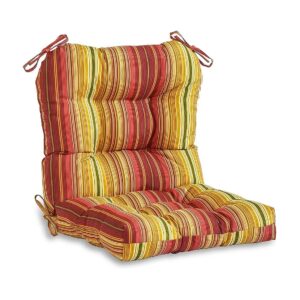 Soft and Comfortable Cinnamon Stripe Outdoor Seat and Back Chair Cushion