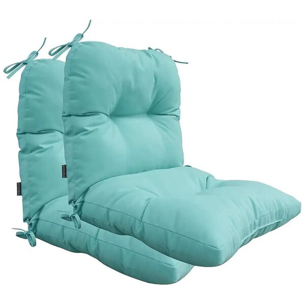 Soft and Cozy Light Blue Furniture Cushions High Back Chair Tufted Comfort Seating