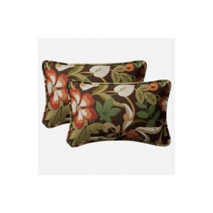 Soft and Durable Brown and Green Floral Pillows for Indoor and Outdoor