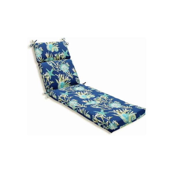 Soft and Plush Blue Polyester Chaise Lounge Cushion for Outdoor and Indoor Use