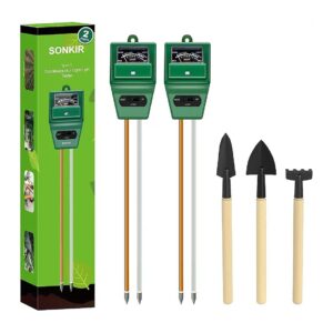 Soil pH Moisture Light Meter Combo Kit for Plant Care and Gardening