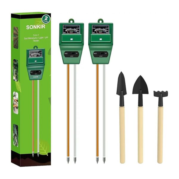 Soil pH Moisture Light Meter Combo Kit for Plant Care and Gardening