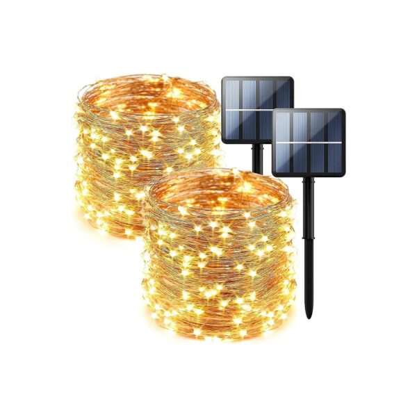 Solar Flow 200 LED Fairy Lights for Outdoor Garden Patio Decorations with 8 Modes