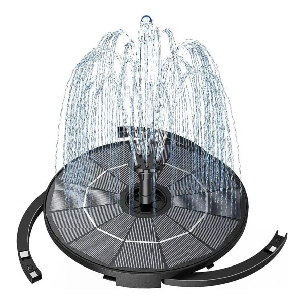 Solar Fountain Pump Kit with 9ft Cord and 6 Nozzles for DIY Water Features