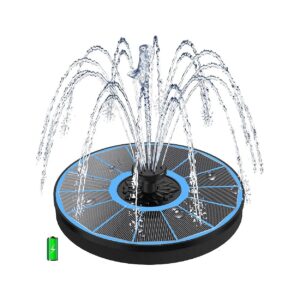 Solar Fountain Pump for Bird Baths and Ponds with 2000mAh Battery Backup