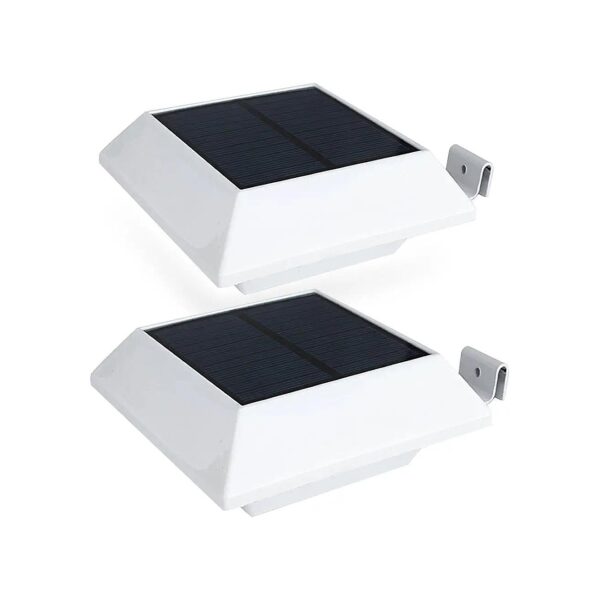 Solar Gutter Lights with Motion Sensor LED Outdoor Waterproof Security Light 2 Pack