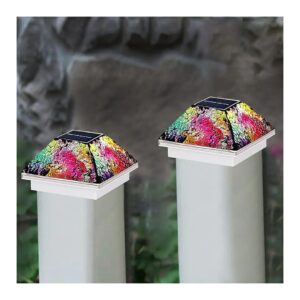 Solar LED Mosaic Post Lights for Outdoor Yard and Garden Decor