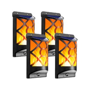 Solar Outdoor Flame Lights with 66LED, Auto On/Off