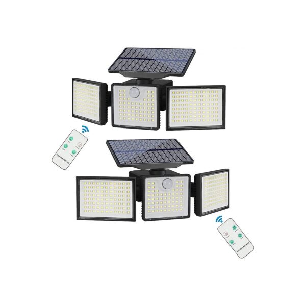 Solar Power LED Flood Lights with Motion Detection and 3 Modes for Garage Yard Patio