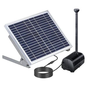 Solar Powered 10W Water Feature Pump Kit with Mushroom Blossom Spray Heads for DIY Ponds