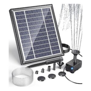 Solar Powered Bird Bath Fountain Pump Kit with 10ft Cable and 4ft Tubing for Outdoor Use