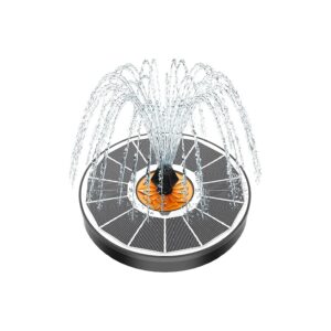 Solar Powered Bird Bath Fountain with 5W Glass Solar Panel and 4 Fixed Rods