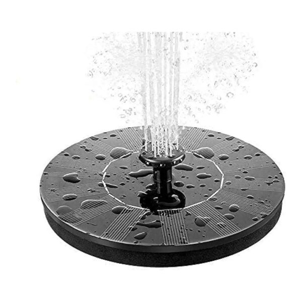 Solar Powered Bird Bath Fountain with 6 Adjustable Nozzles and 1W Solar Power