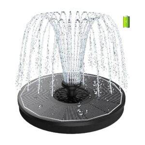 Solar Powered Bird Bath Fountain with Glass Panel and 2000mAh Battery for Small Ponds