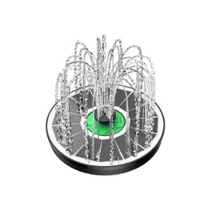 Solar Powered Bird Bath Fountain with Green Flower and 5W Power Output