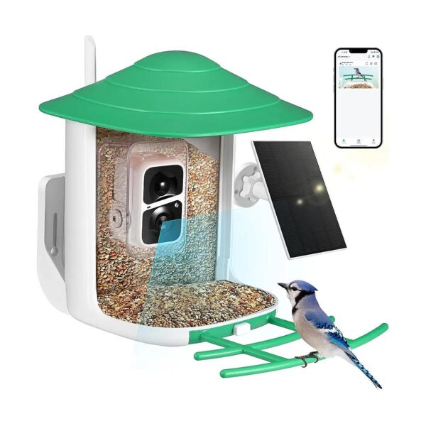 Solar Powered Bird Feeder with 1080P HD Camera and Bird Species Recognition Software