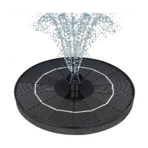 Solar Powered Birdbath Fountain with Upgraded Filtration and 4 Nozzle Options