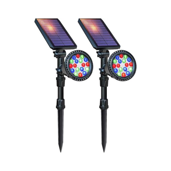 Solar Powered Color Changing LED Spotlight for Outdoor Christmas Decoration