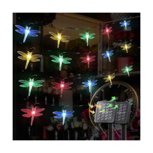 Solar Powered Dragonfly String Lights for Garden Patio Yard Party Wedding Decor