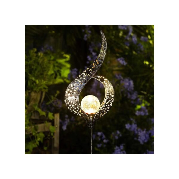 Solar Powered Fairy Lights with Metal Flower Accents for a Magical Garden Ambiance