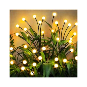 Solar Powered Firefly Lights for Yard Pathway Christmas Decoration with 2 Lighting Modes