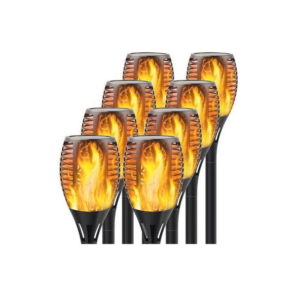 Solar Powered Flickering Flame Light with 8-Pack for Patio Garden Lawn Decoration