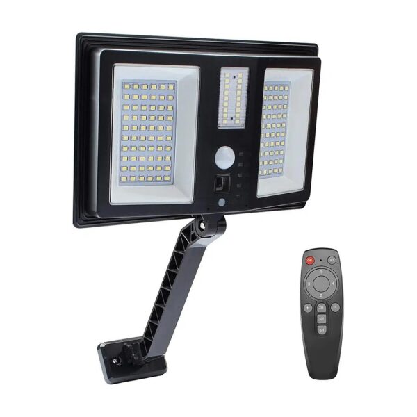 Solar Powered Flood Light with 4 Lighting Modes and Remote Control for Outdoor Security