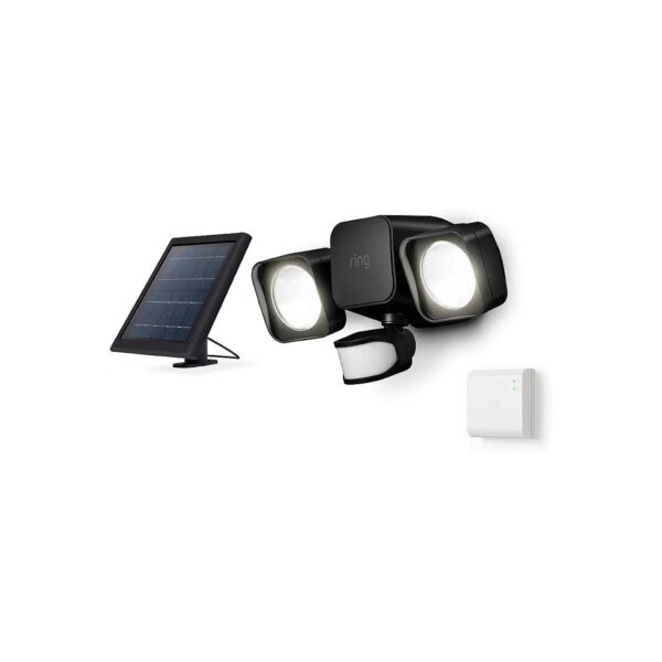 Solar Powered Floodlight Kit for Outdoor Security and Ambient Lighting