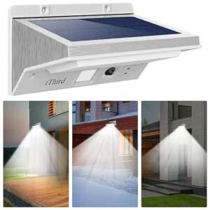 Solar Powered Floodlight with Motion Sensor for Patio Yard Garage Porch Security