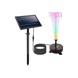 Solar Powered Fountain Pump Kit with LED Lighting for Pool Koi Pond Garden Bird Bath Use