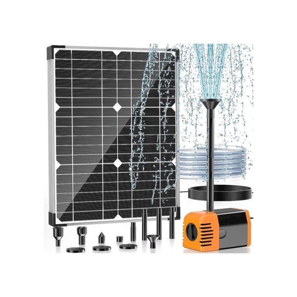 Solar Powered Fountain Water Pump with 4ft Cable and 6ft Tubing