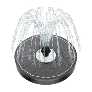 Solar Powered Glass Bird Bath Fountain with 5W Power Source and 7 Nozzle Options