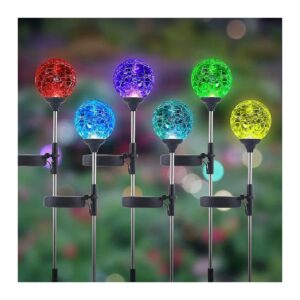 Solar Powered Glass Globe Lights for Outdoor Garden and Yard Decoration