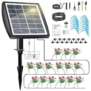 Solar Powered Indoor Outdoor Automatic Watering System with 15Pots and 6Timer Modes