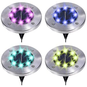 Solar Powered LED Disk Lights for Lawn Patio Yard Walkway and Driveway