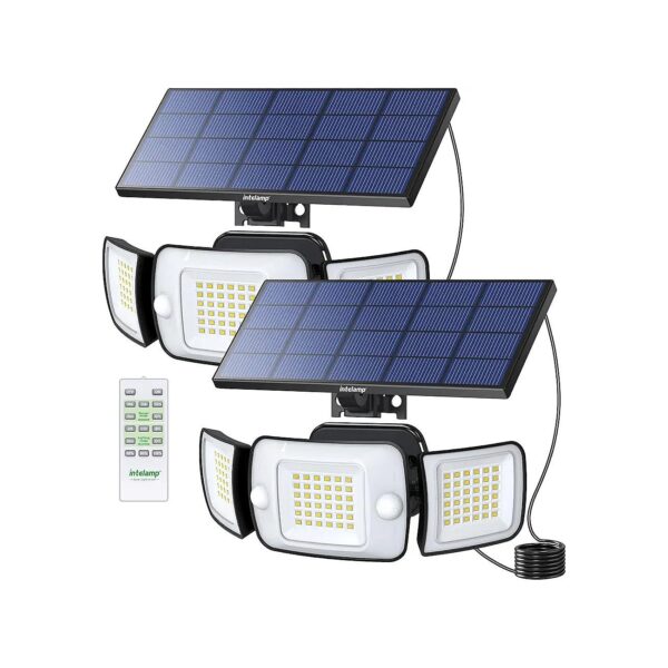 Solar Powered LED Floodlights for Outdoor Security and Ambiance