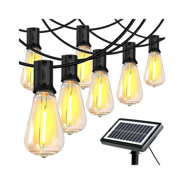 Solar Powered LED String Lights with 25 White LED Bulbs for Outdoor Garden Pool Decor