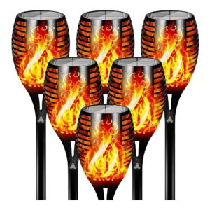 Solar Powered LED Torches for Pathway Yard Garden Decoration 6-Pack