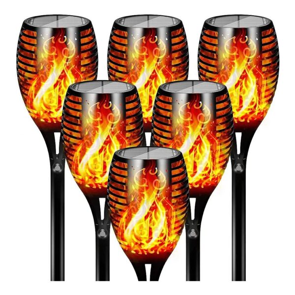 Solar Powered LED Torches for Pathway Yard Garden Decoration 6-Pack