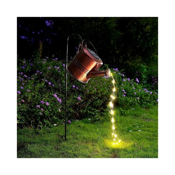 Solar Powered LED Waterfall Lights Bronze Copper Hanging Lantern Large Ornament