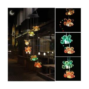 Solar Powered LED Wind Chimes with Automatic Color Changing Feature for Home Garden