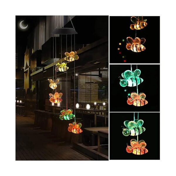 Solar Powered LED Wind Chimes with Automatic Color Changing Feature for Home Garden