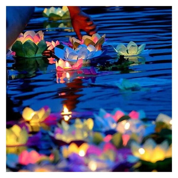 Solar Powered Lotus Flower LED Accent Light for Pool Pond Garden Night Lighting