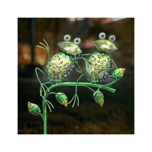 Solar Powered Metal Frog Decorative Lights for Garden Pathway Walkway Lawn Patio