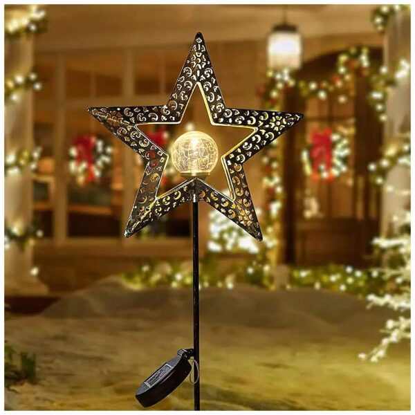 Solar Powered Metal Solar Stakes Lights for Garden Outdoor Decor and Lawn Lighting