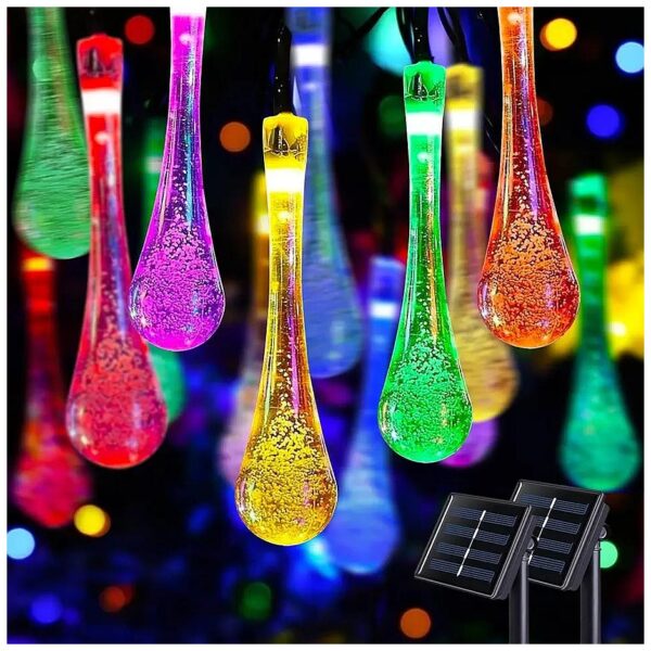 Solar Powered Multicolor LED String Lights for Garden and Patio