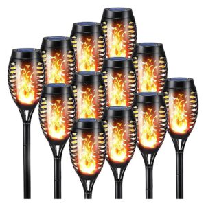 Solar Powered Outdoor Flame Lights for Lawn and Garden Decor