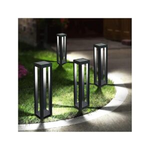 Solar Powered Outdoor Floor Lamp Stainless Steel Modern Design Waterproof Patio Lamp